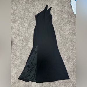 Black One shoulder slit dress